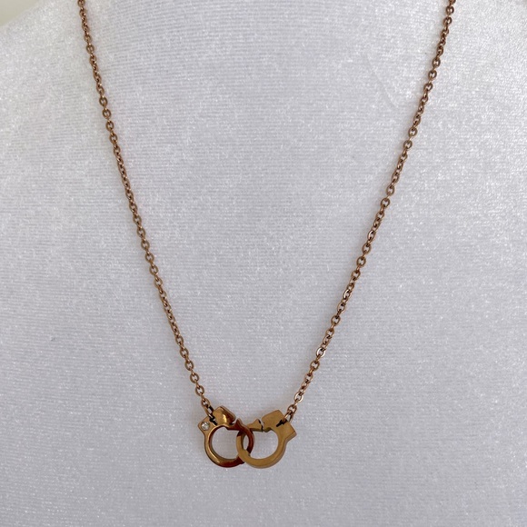 Necklace Rose Gold Plated Over Stainless Steel - Picture 3 of 7